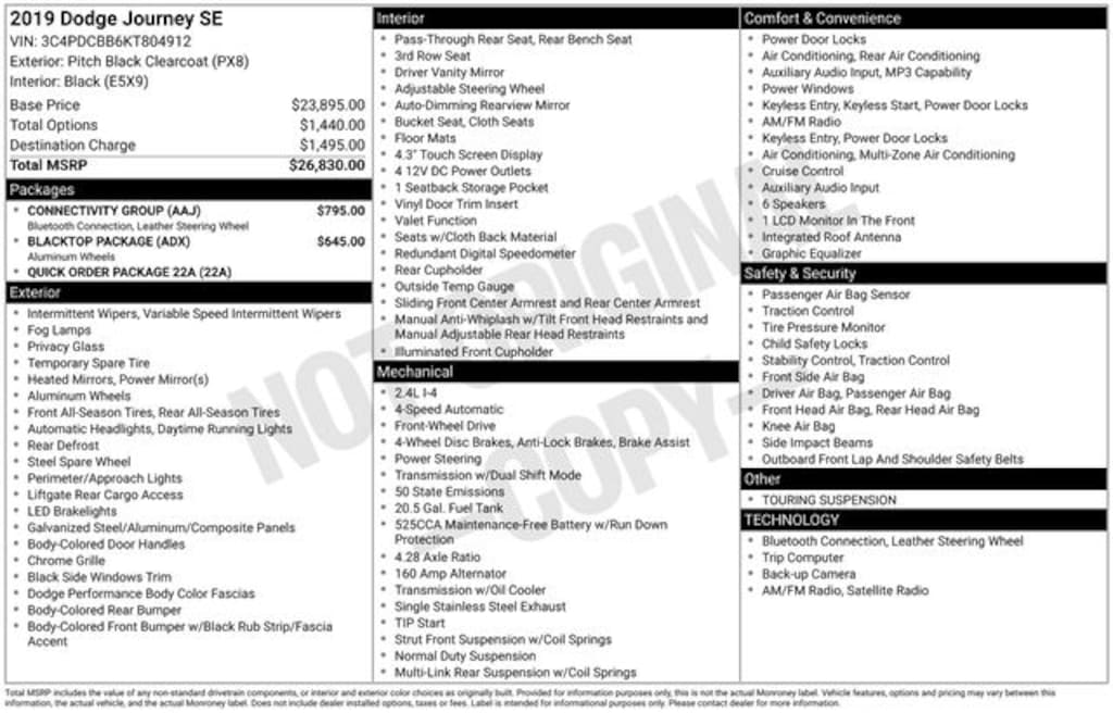 Used 2019 Dodge Journey SE SUV