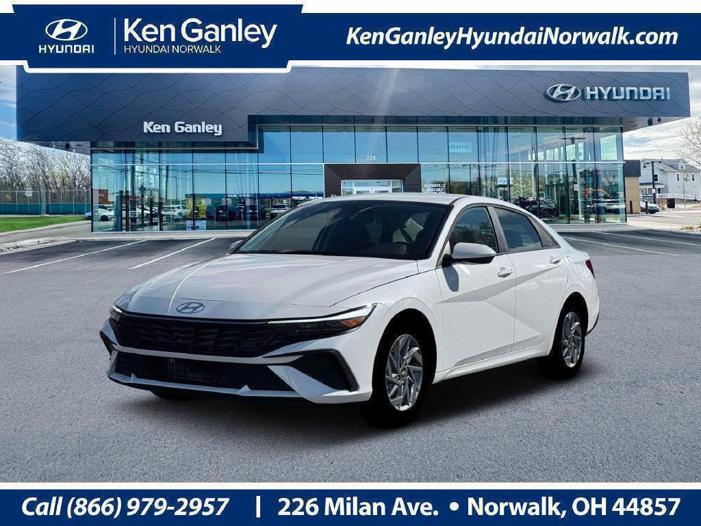 New 2026 Hyundai Elantra Hybrid Blue Sedan