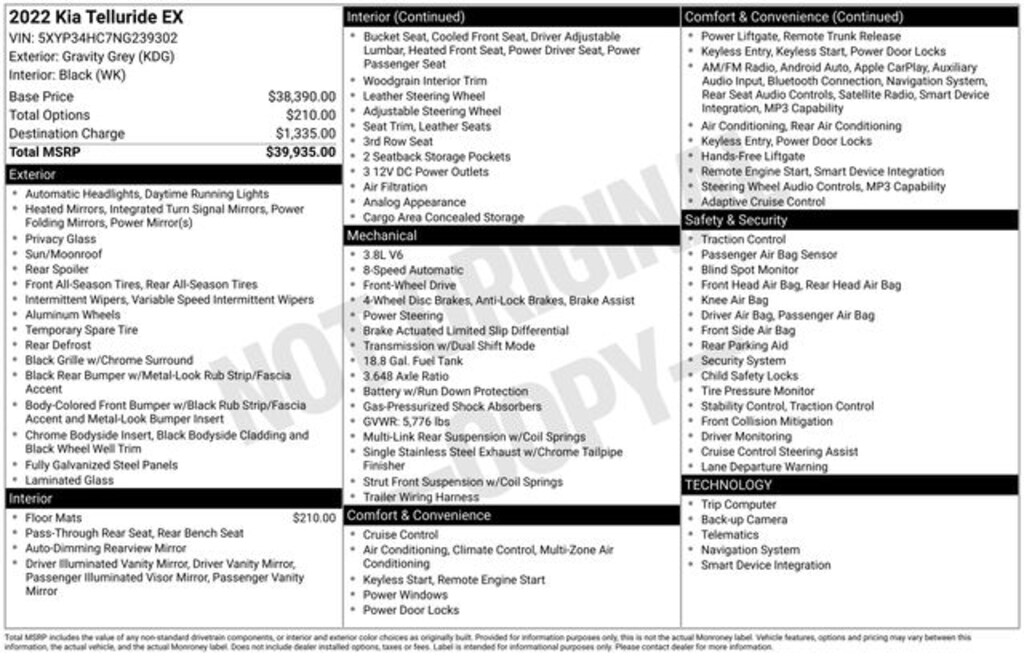 Used 2022 Kia Telluride EX SUV