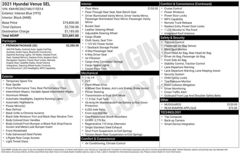 Used 2021 Hyundai Venue SEL SUV