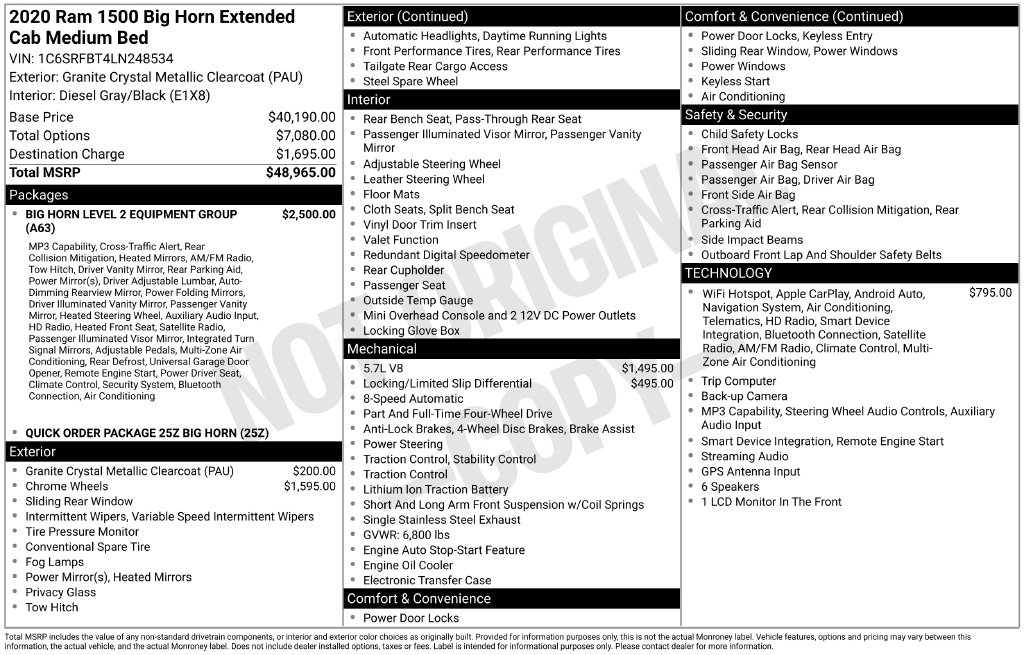 Used 2020 Ram 1500 Big Horn/Lone Star Truck Quad Cab