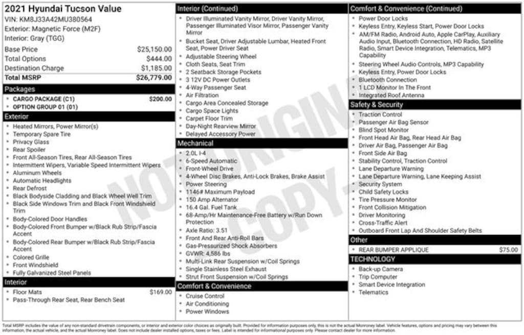 Used 2021 Hyundai Tucson Value SUV