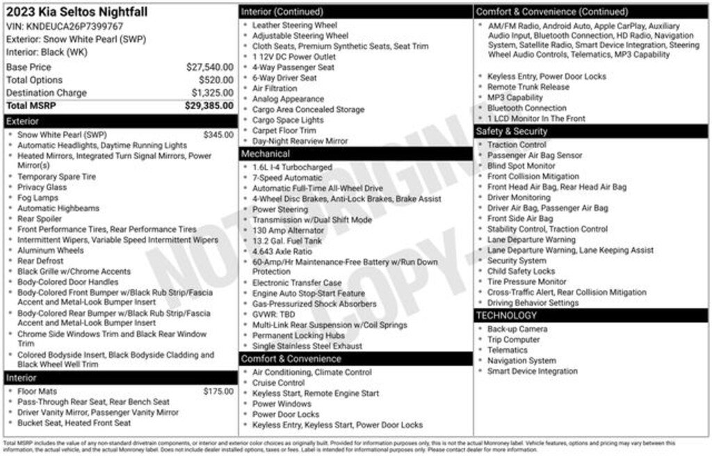 Used 2023 Kia Seltos Nightfall SUV