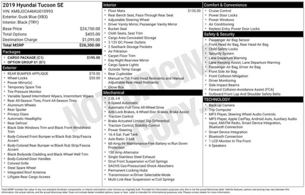 Used 2019 Hyundai Tucson SE SUV