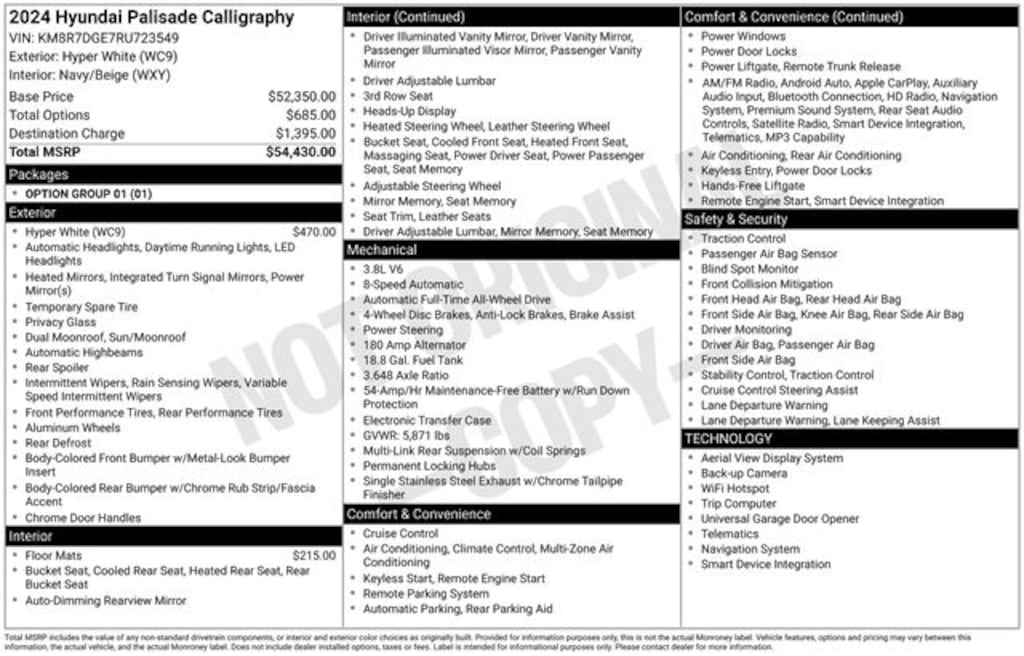 Certified 2024 Hyundai Palisade Calligraphy SUV