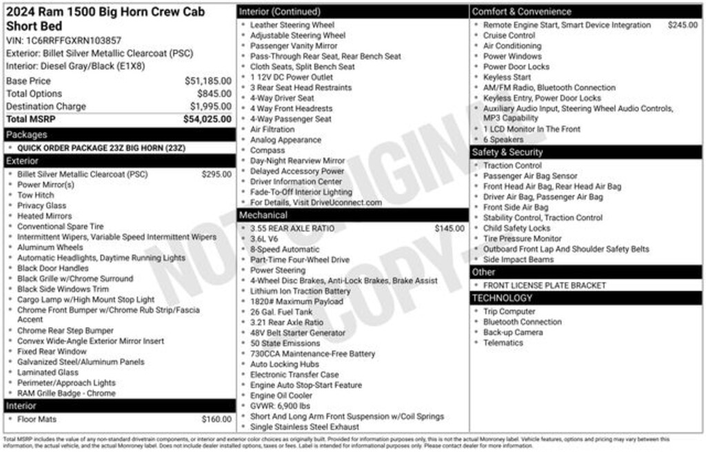 Used 2024 Ram 1500 Big Horn/Lone Star Truck Crew Cab