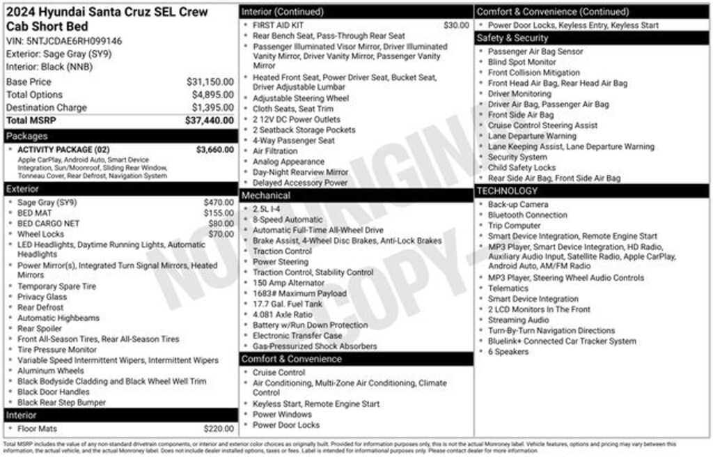 Certified 2024 Hyundai Santa Cruz Truck Crew Cab