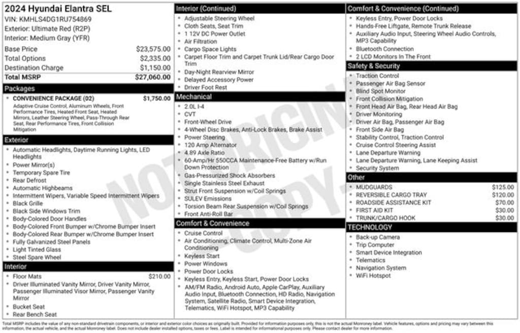 Certified 2024 Hyundai Elantra SEL Sedan