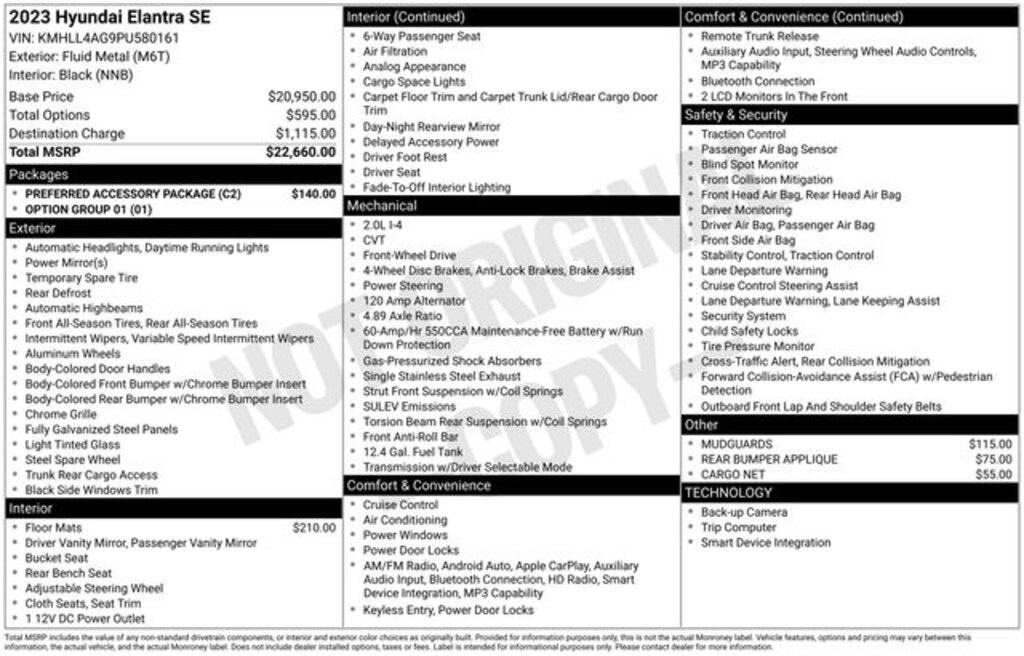 Certified 2023 Hyundai Elantra SE Sedan
