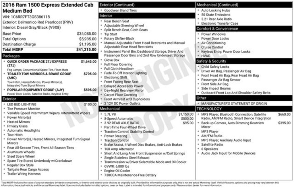 Used 2016 Ram 1500 Tradesman/Express Truck Quad Cab