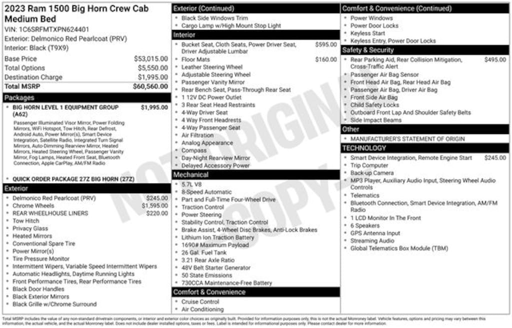 Certified 2023 Ram 1500 Big Horn/Lone Star Truck Crew Cab