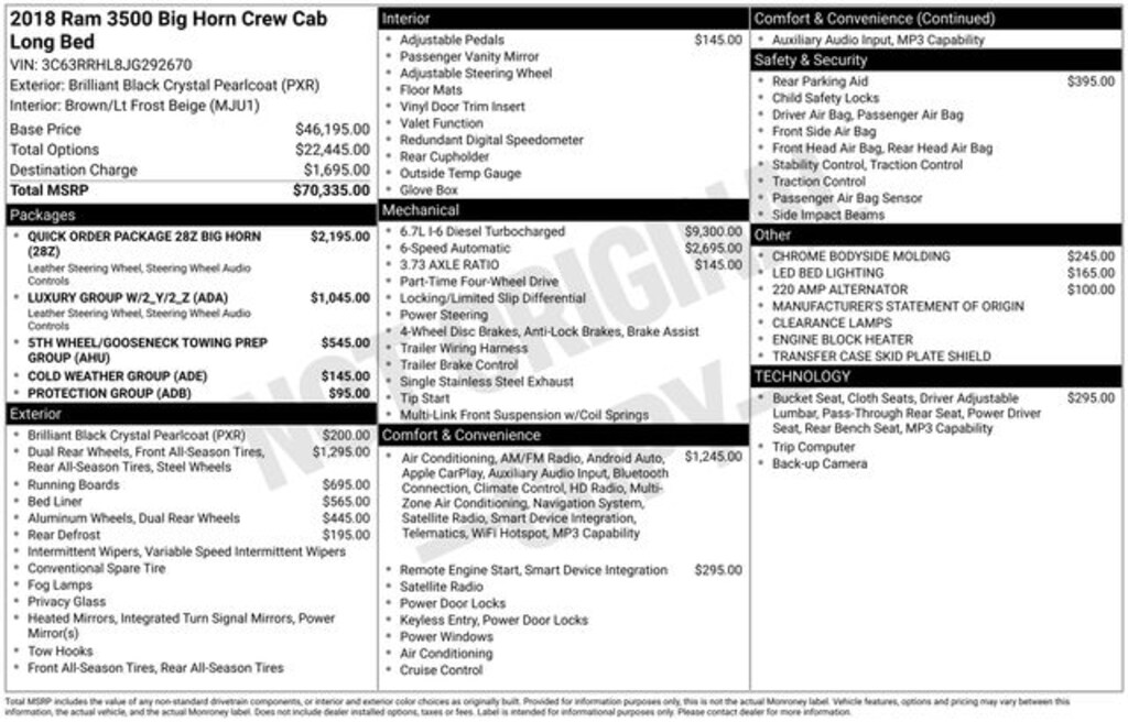 Used 2018 Ram 3500 SLT Truck Crew Cab