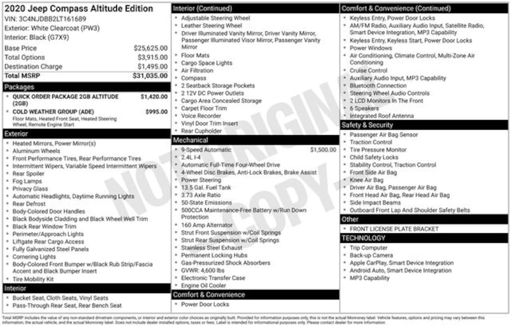 Used 2020 Jeep Compass Latitude SUV