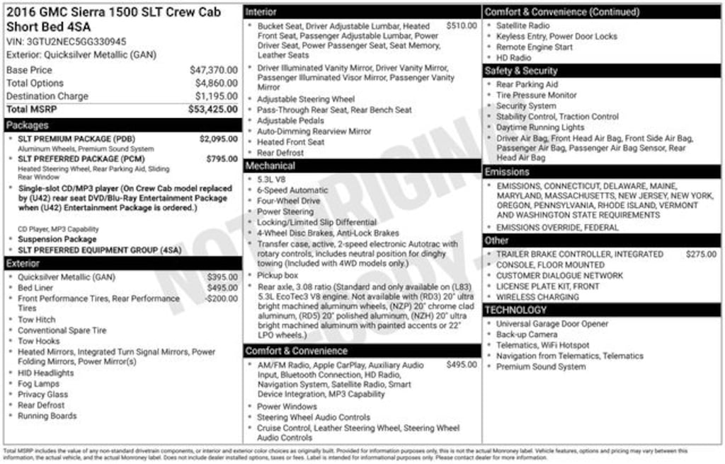 Used 2016 GMC Sierra 1500 SLT Truck Crew Cab