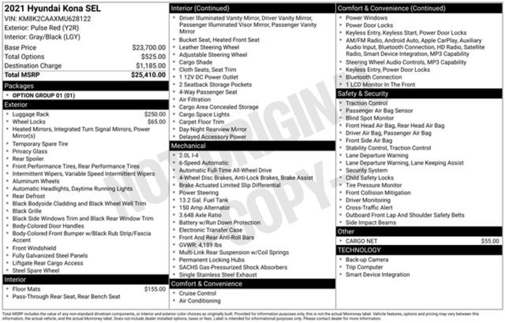 Used 2021 Hyundai Kona SEL SUV