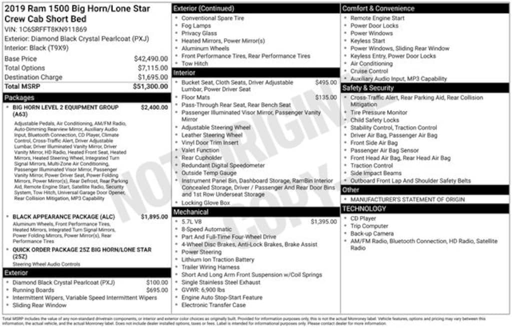 Used 2019 Ram 1500 Big Horn/Lone Star Truck Crew Cab