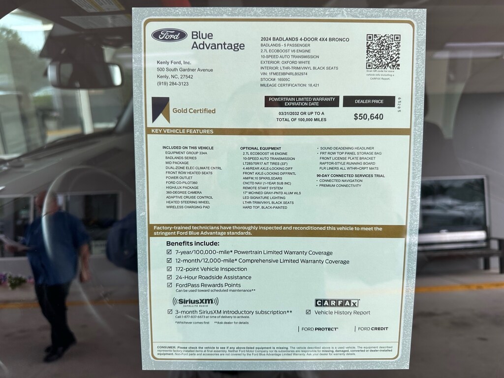 Certified 2024 Ford Bronco Badlands 4x4 Badlands SUV