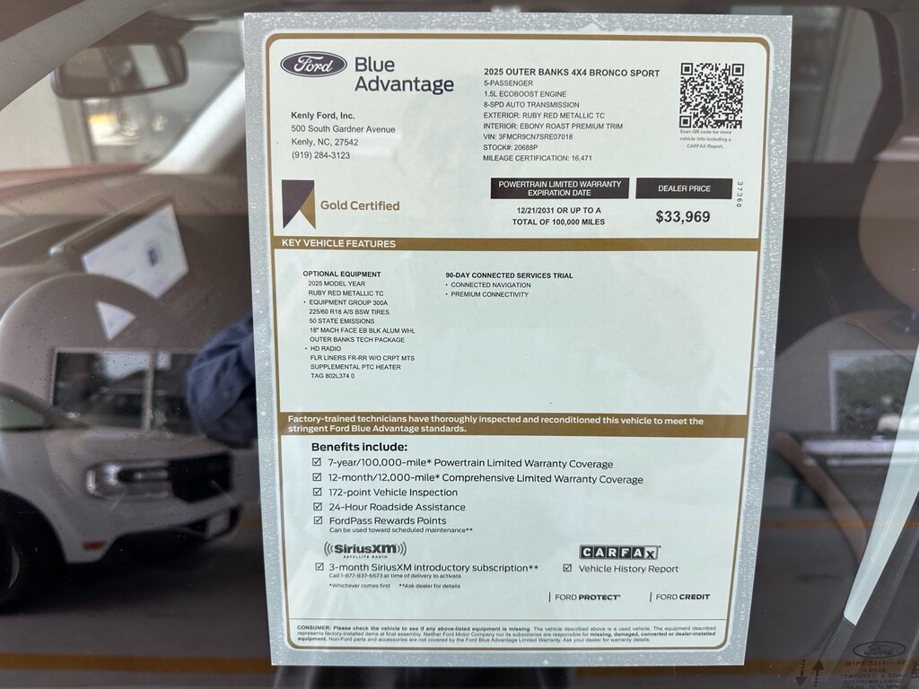 Certified 2025 Ford Bronco Sport Outer Banks AWD Outer Banks SUV