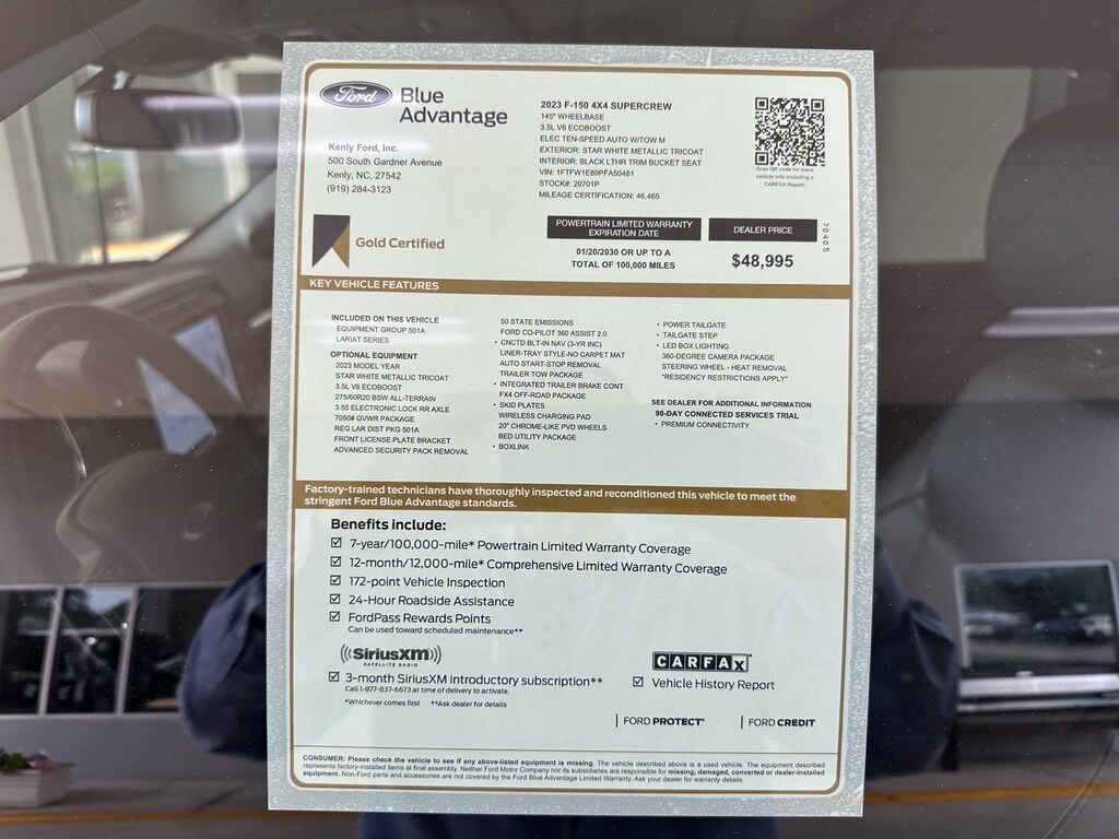 Certified 2023 Ford F-150 Lariat 4x4 Lariat SuperCrew 5.5 ft. SB
