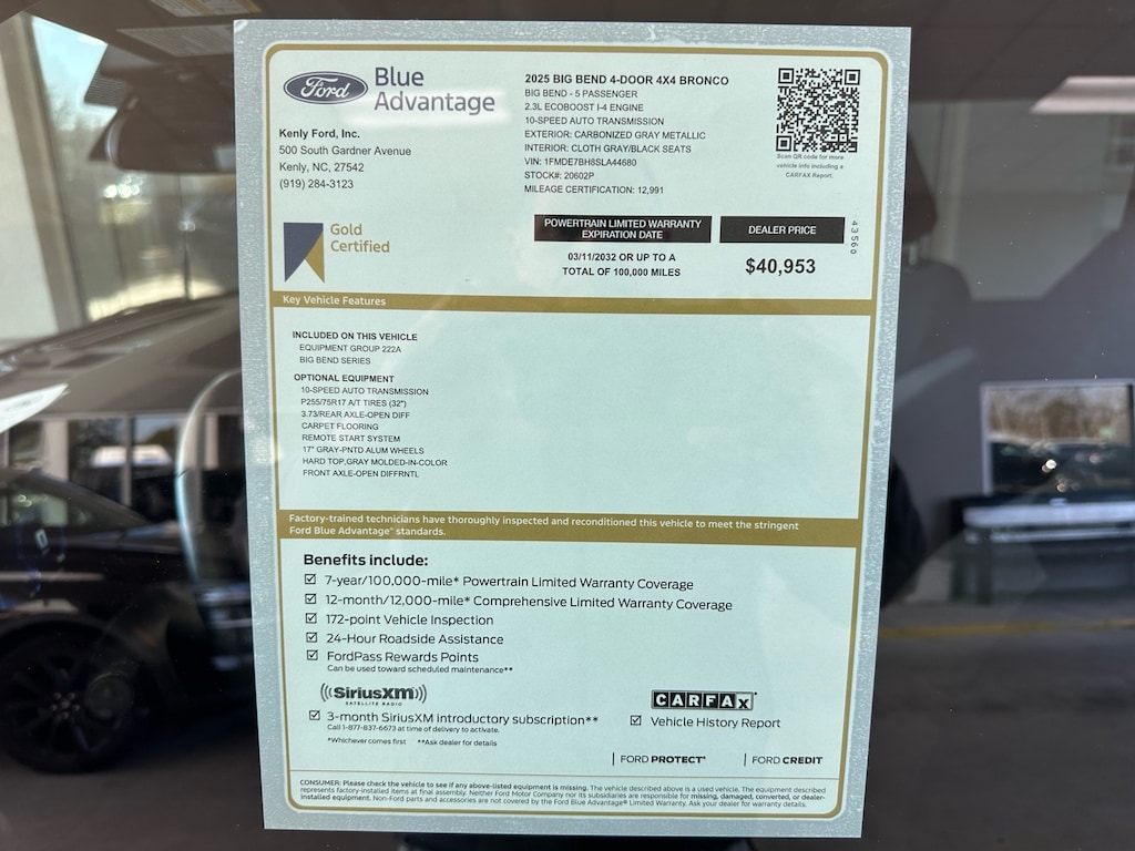 Certified 2025 Ford Bronco Big Bend 4x4 Big Bend SUV