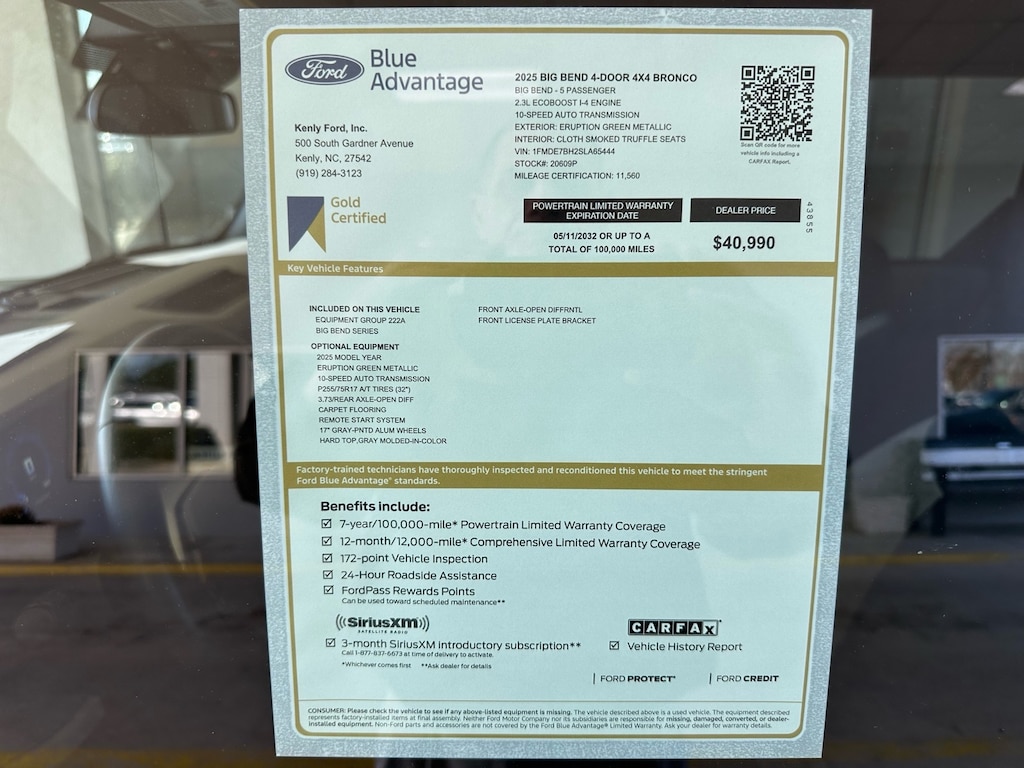 Certified 2025 Ford Bronco Big Bend 4x4 Big Bend SUV