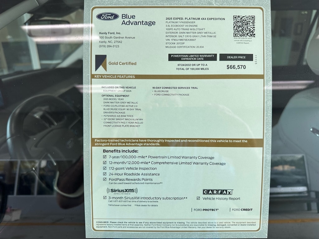 Certified 2025 Ford Expedition Platinum 4x4 Platinum SUV
