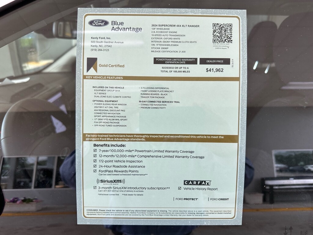 Certified 2024 Ford Ranger XLT 4x4 XLT SuperCrew 5.0 ft. SB