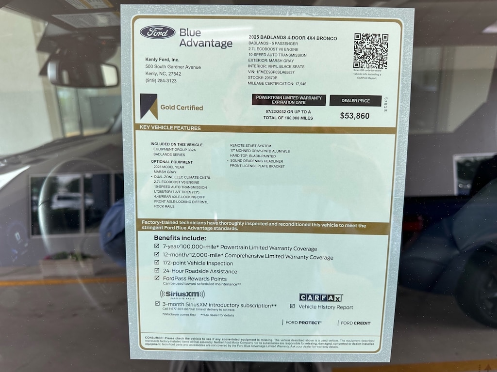 Certified 2025 Ford Bronco Badlands 4x4 Badlands SUV