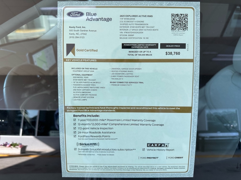 Certified 2025 Ford Explorer Active Active SUV