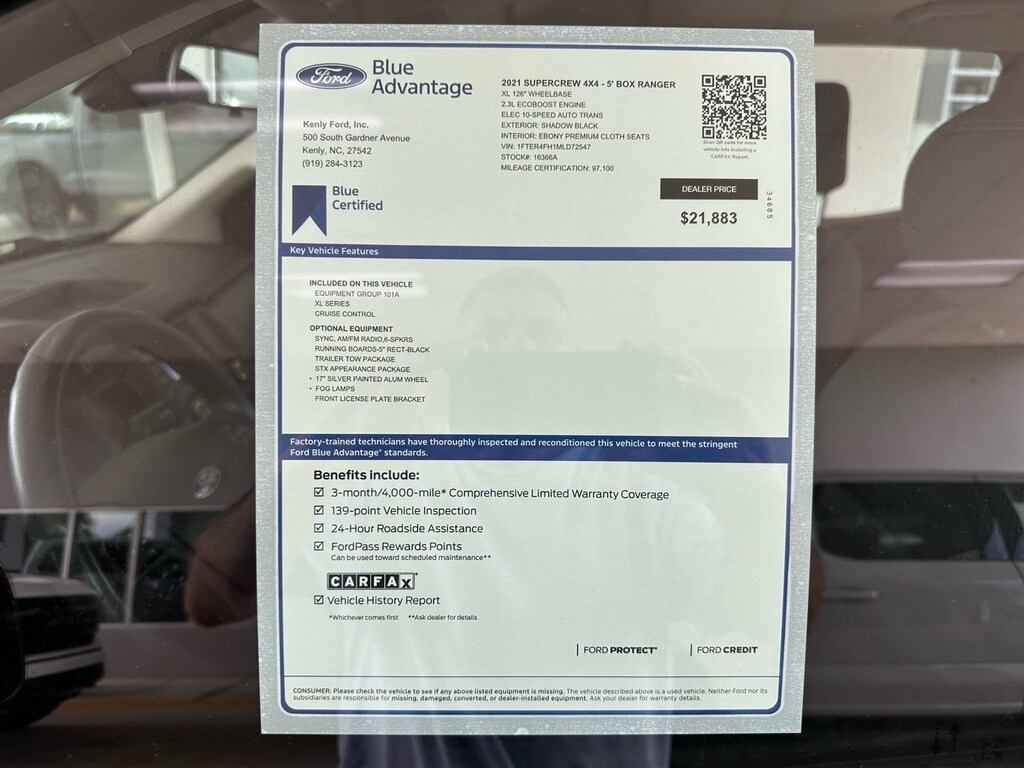 Certified 2021 Ford Ranger XL 4x4 XL SuperCrew 5.1 ft. SB