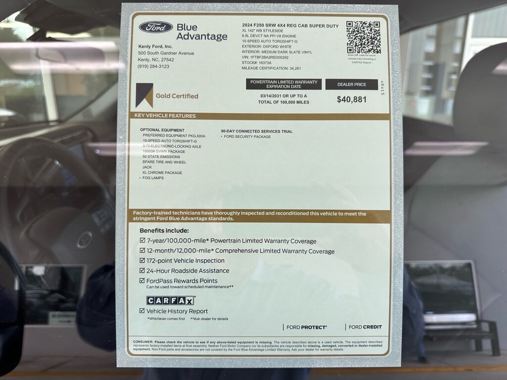 Certified 2024 Ford F-250 Super Duty XL 4x4 XL Regular Cab 8 ft. LB Pickup