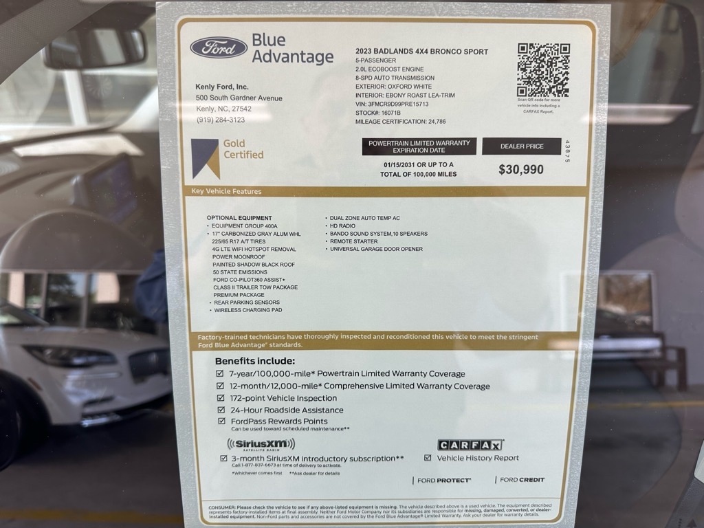 Certified 2023 Ford Bronco Sport Badlands AWD Badlands SUV