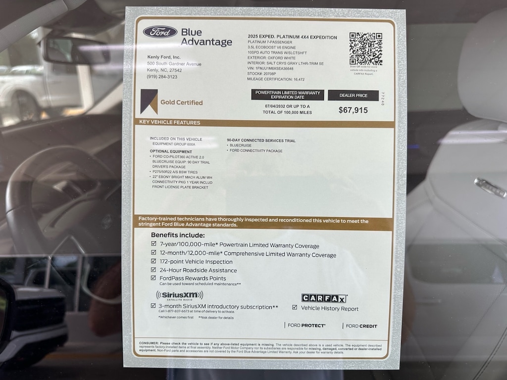 Certified 2025 Ford Expedition Platinum 4x4 Platinum SUV