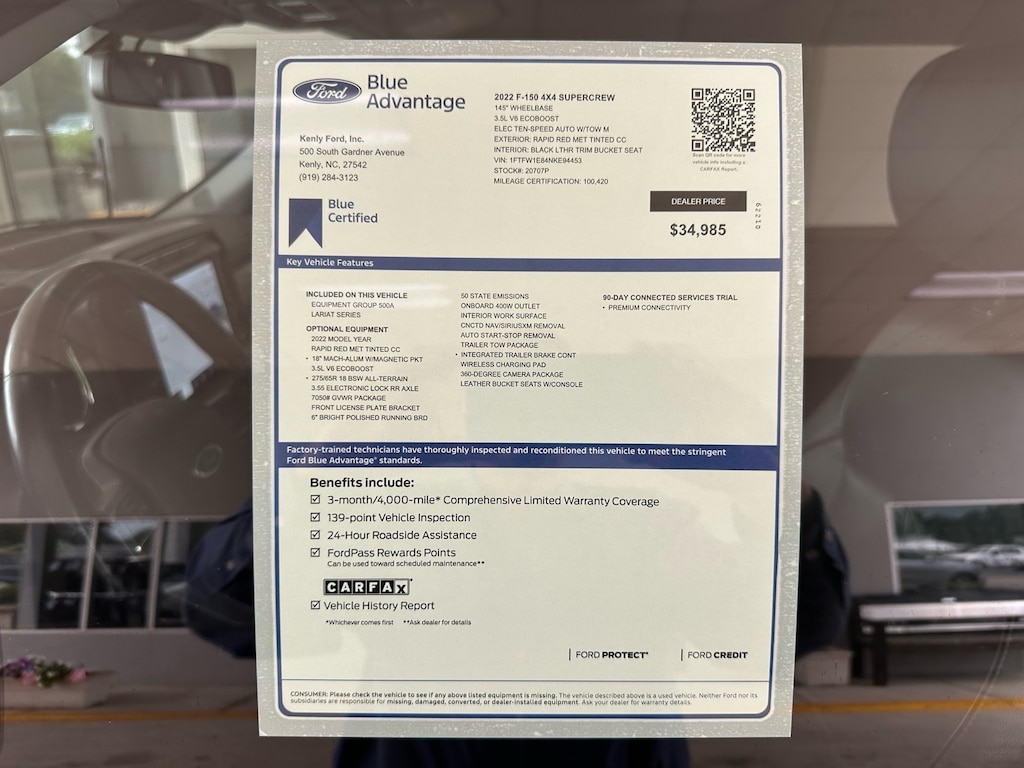 Certified 2022 Ford F-150 Lariat 4x4 Lariat SuperCrew 5.5 ft. SB