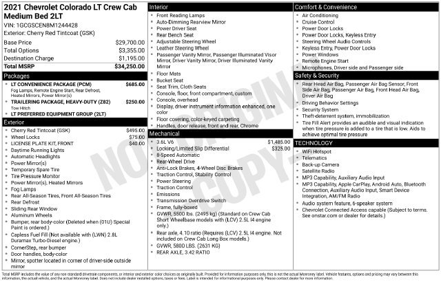 Used 2021 Chevrolet Colorado 2WD LT Truck Crew Cab