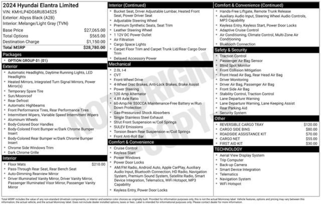 Used 2024 Hyundai Elantra Limited Sedan