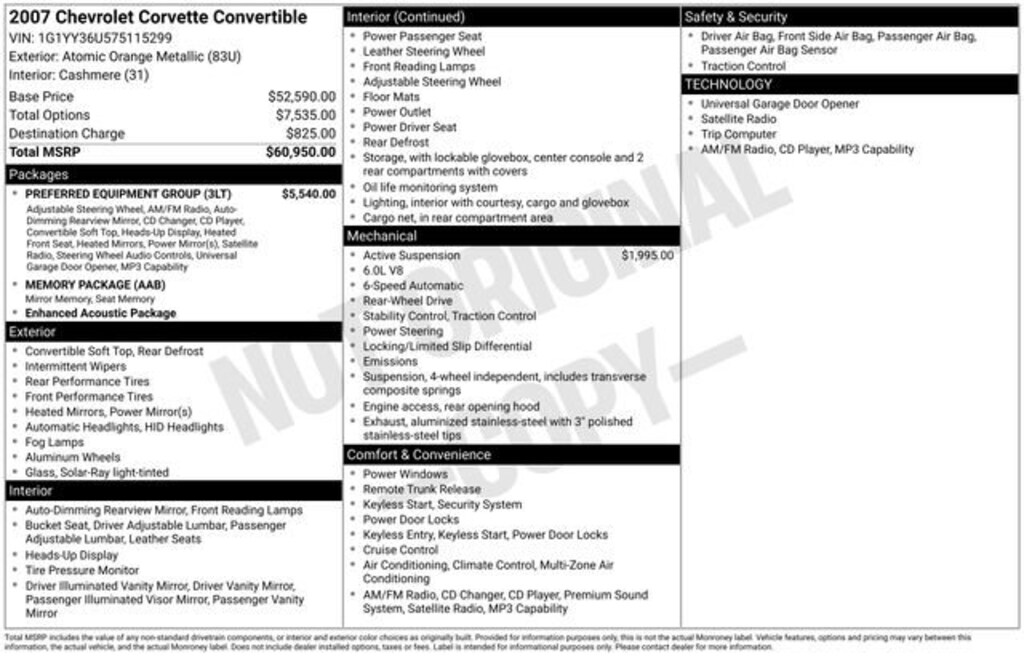 Used 2007 Chevrolet Corvette Convertible