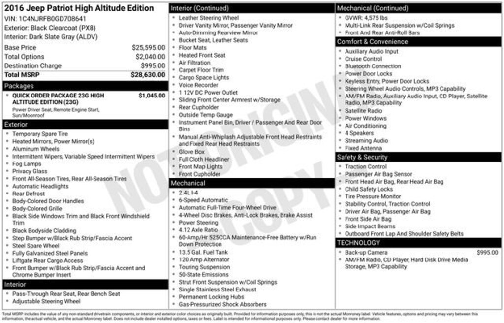 Used 2016 Jeep Patriot High Altitude Edition SUV