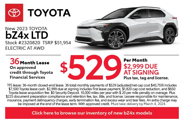 New Lease Specials at Kenny Kent Toyota | Evansville Toyota Dealership