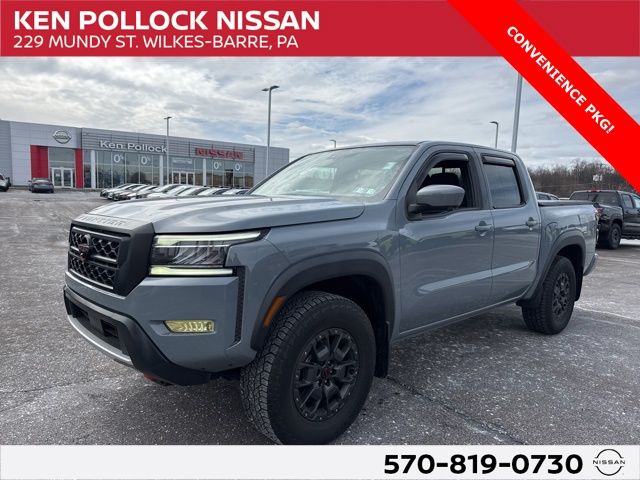 Boulder Gray Pearl 2023 Nissan Frontier PRO-4X Crew Cab 4WD Pickup Truck Four-Wheel Drive 9-Speed Automatic