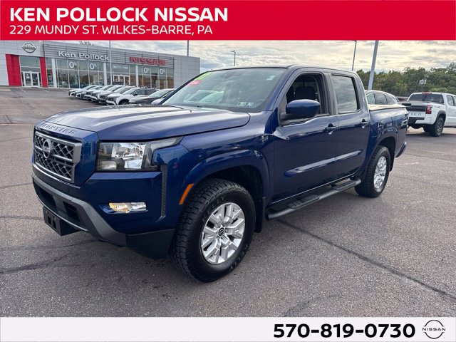 Deep Blue Pearl 2022 Nissan Frontier Pickup Truck Four-Wheel Drive 9-Speed Automatic