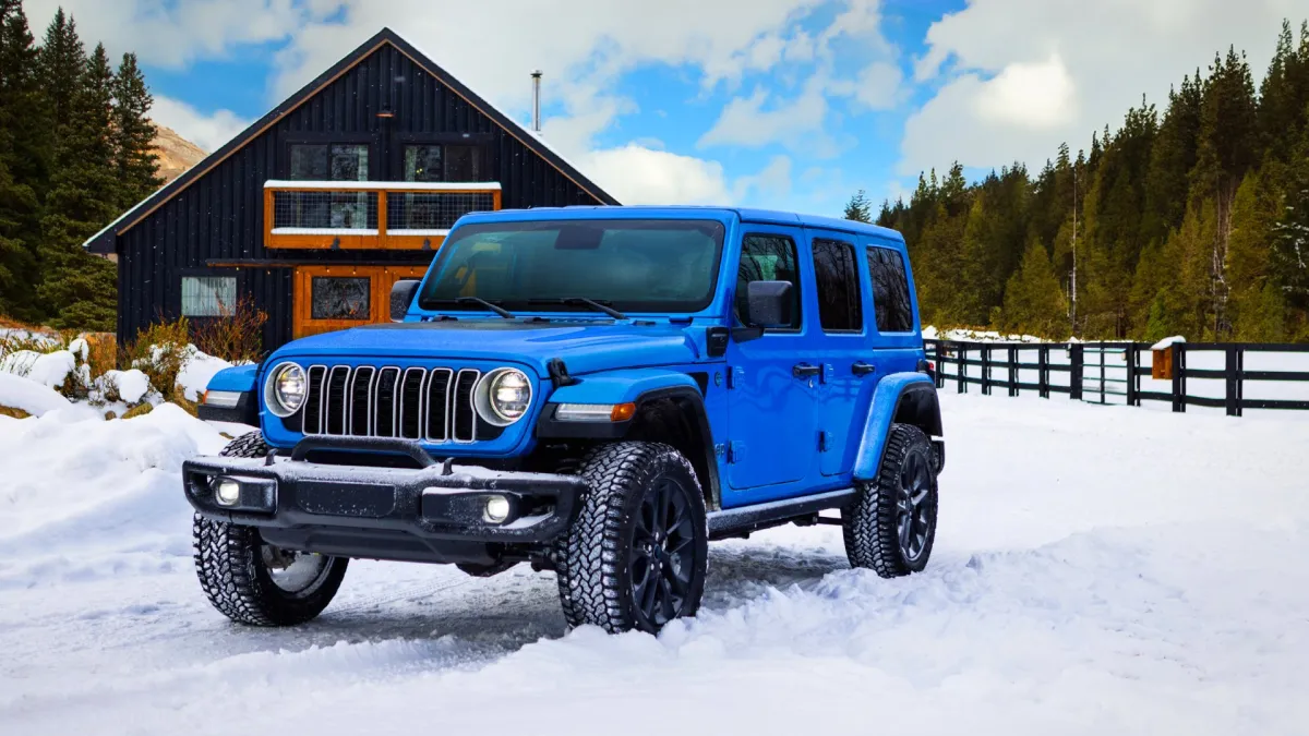 2025 Hybrid Jeep on a snowy hill