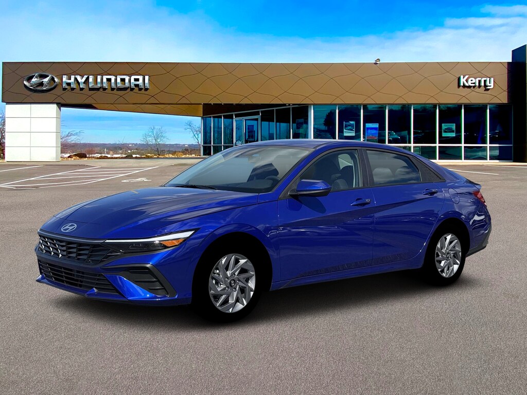 New 2026 Hyundai Elantra Hybrid Blue Sedan
