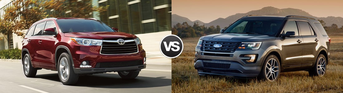 2016 Toyota Highlander vs Ford Explorer