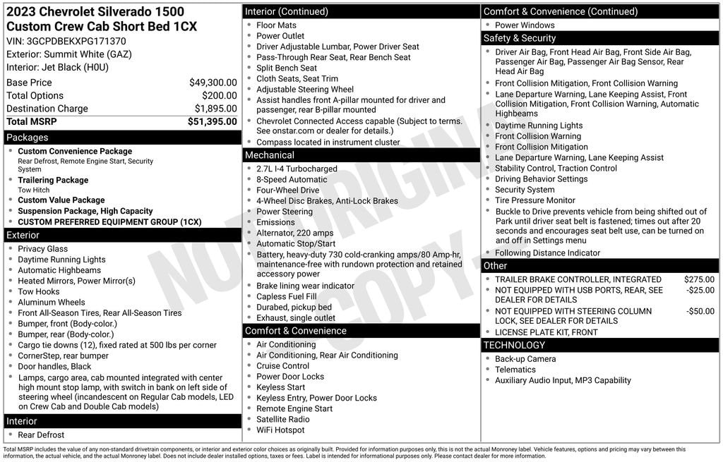 Used 2023 Chevrolet Silverado 1500 Custom Truck