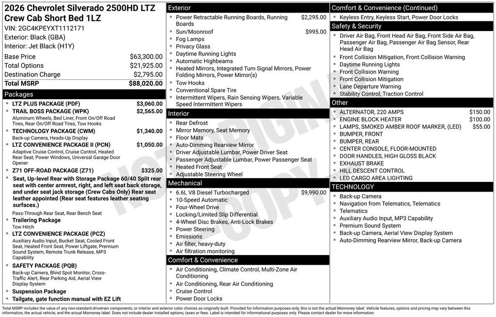Used 2026 Chevrolet Silverado 2500 HD LTZ Truck