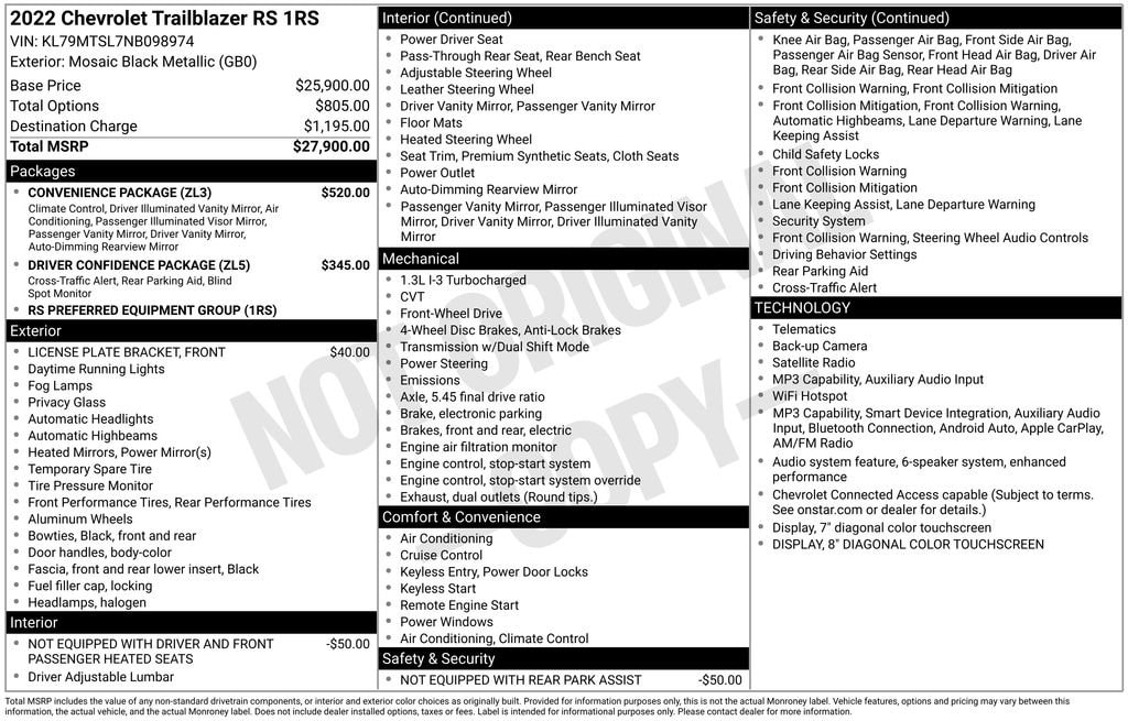 Used 2022 Chevrolet Trailblazer RS SUV