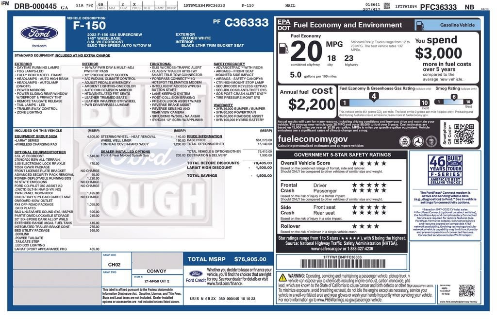 Used 2023 Ford F-150 Lariat Truck