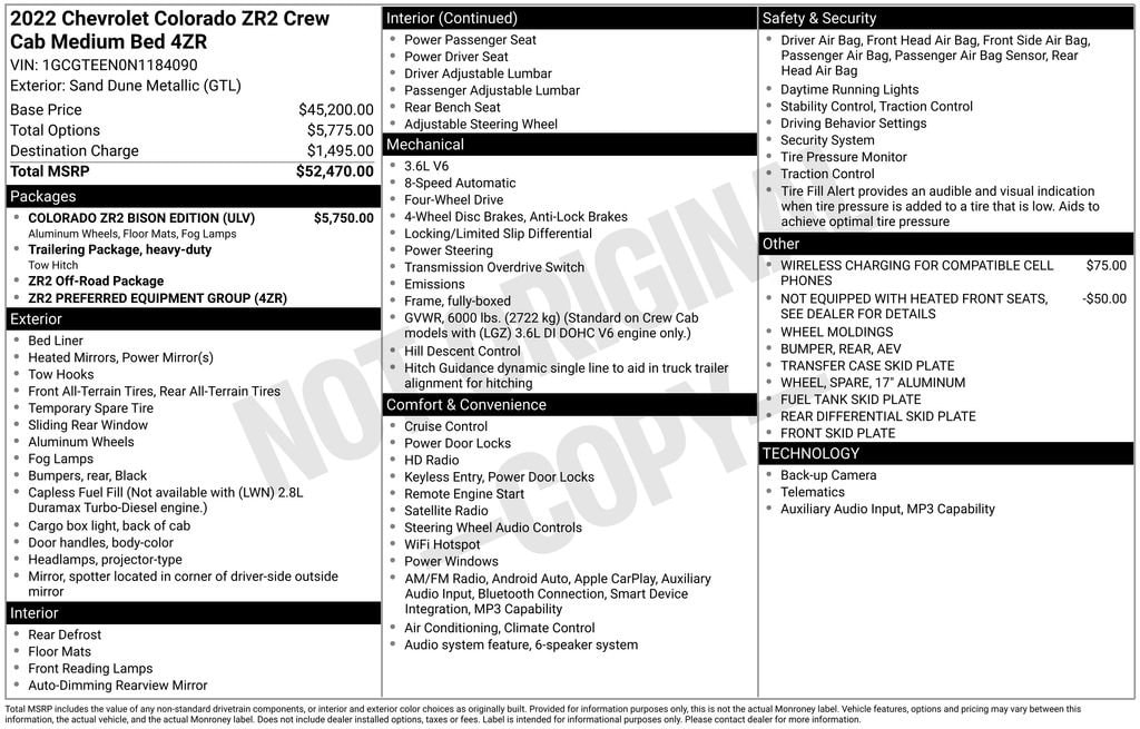 Used 2022 Chevrolet Colorado ZR2 Truck