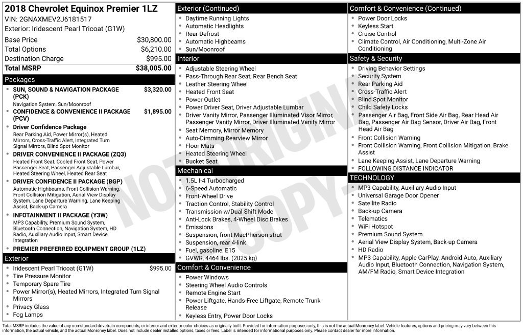 Used 2018 Chevrolet Equinox Premier SUV